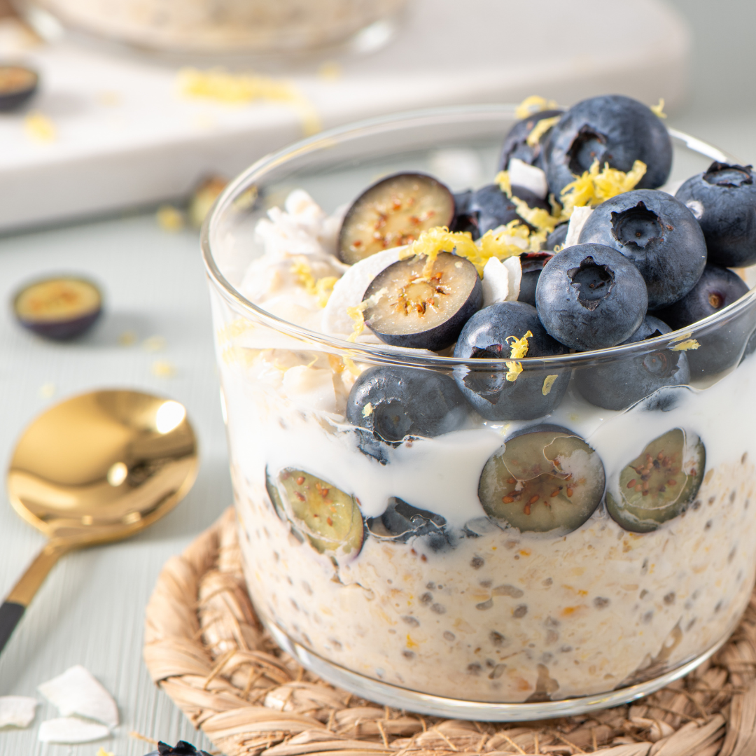 Flaxseed and Blueberry Overnight Oats